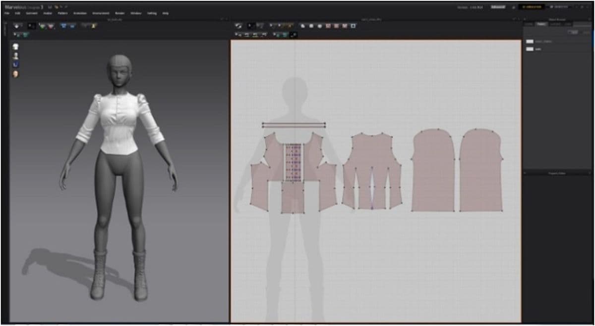Digital apparel design in progress
